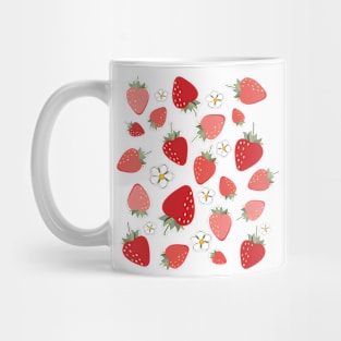 Summertime Farm Fresh Strawberry Floral Pattern Mug